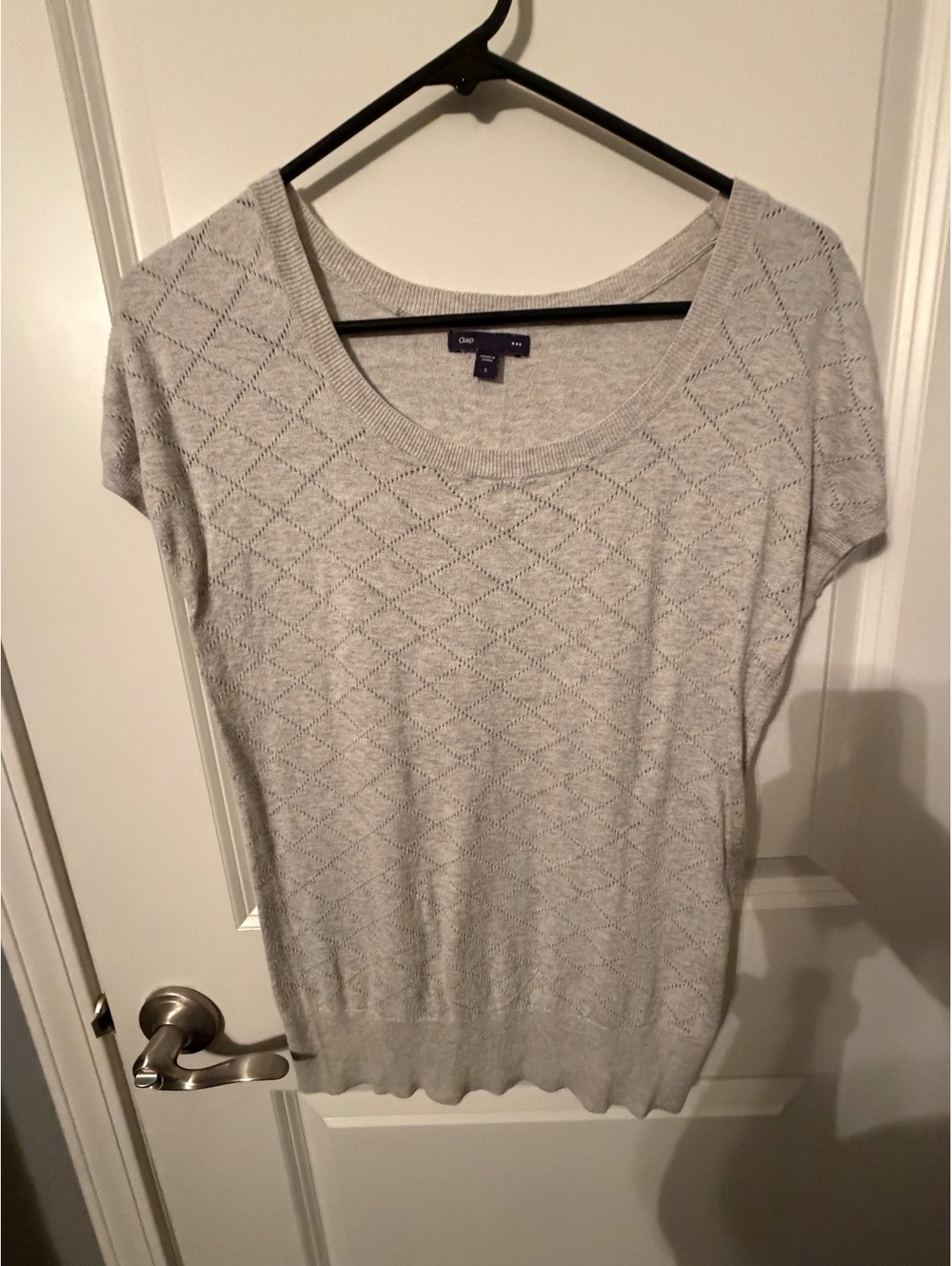 Gap Women's Light Gray Short Sleeve Knit Sweater Size S